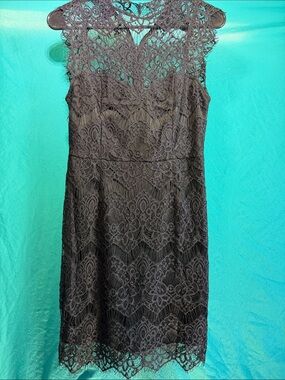 She + Sky Black Lace Midi Dress